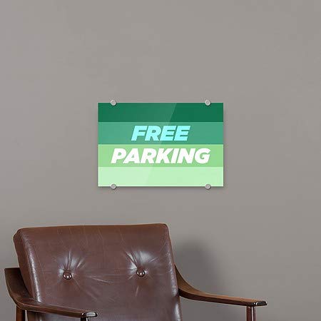 Cgsignlab | חניה חינם -שיפוע מודרני שלט אקרילי פרימיום | 18 x12